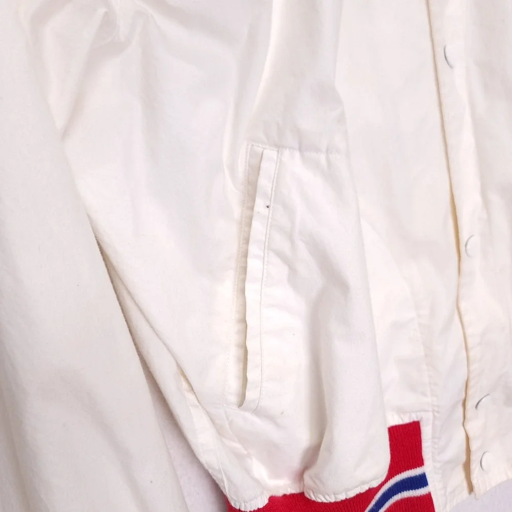 Polo Ralph Lauren‎ Vintage Mens M White Varsity Bomber Jacket Crest Logo